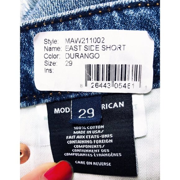 Modern American Womens High Rise Distressed Button Fly Jean Shorts Sz 29 New - Picture 7 of 7